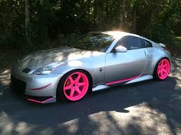 Check out our pink sports car selection for the very best in unique or custom, handmade pieces from our shops. I Like Silver Not With Horrible Pink Rims That S Just Not Right Maybe If The Body Was A Matte Black Nissan 350z Pretty Cars Nissan Cars