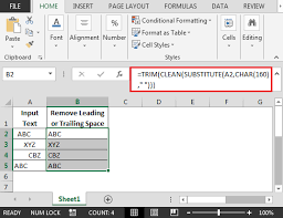 To remove leading and trailing spaces, use the following vba code. How To Remove Leading Or Trailing Space In Excel 2013