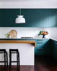We really like the bright red accents in this kitchen and the way everything is in perfect sync. Teal Kitchen Cabinets Are Suddenly Everywhere Apartment Therapy