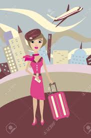 Attractive flight attendant near airplane in airport. Flight Attendant Vector Illustration Royalty Free Cliparts Vectors And Stock Illustration Image 8620151