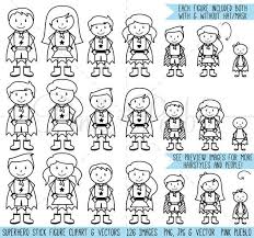 Superhero Stick Figure Clipart Clip Art Stick People Clipart Etsy Stick Figures Clip Art Stick Figure Family