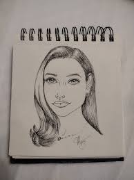 Portrait drawing of wife with sharpie