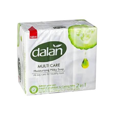 Dalan Multi Care Moisturizing Soap 2 in 1 (Fresh Cucumber & Caring Milk, 3-Pack)