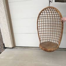 Bird Cage Swing Chair Vtg Bamboo Hanging Basket Chair Rattan Egg Pod Wicker Swing Birdcage Basket Chair Wicker Swing Rattan