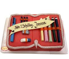 Etui Fondantkuchen Torte Einschulung Einschulungstorte Kuchen Einschulung