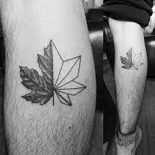 80 Maple Leaf Tattoo Designs For Men Canadian And Japanese Ink Calf Tattoo Tattoo Designs Men Leaf Tattoo Design