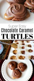These easy chocolate turtles will become your new favorite treat. Chocolate Caramel And Pecan Turtle Clusters Jamie Cooks It Up Family Favorite Food And Recipes