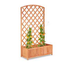 Mises en situation des potsde fleurs, bacs à planteset jardinières dans des jardins, sur des terrasses, des balcons. Relaxdays Bac A Fleurs Avec Treillis Xxl Brise Vue Espalier Plantes Grimpantes Bois De Pin Hlp 152x90x35cm Nature Cdiscount Jardin