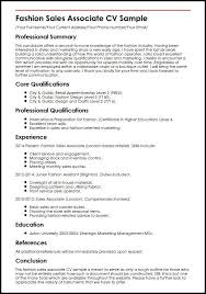 What is great about this cv example is that sandberg's character shines through along with her professionalism. Fashion Sales Associate Cv Sample Myperfectcv Manager Resume Resume Examples Restaurant Management