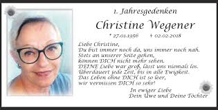 Traueranzeigen von Christine Wegener