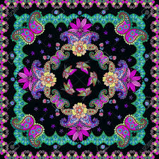 Посмотрите больше идей на темы area rugs in many styles including contemporary, braided, outdoor and flokati shag rugs.buy rugs at america's home decorating superstorearea rugs. Beautiful Cushion Square Rug Lovely Tablecloth Or Bandana Print With Flowers Butterflies And Paisley Elegant Silk Scarf Fashion Design Royalty Free Cliparts Vectors And Stock Illustration Image 134955660
