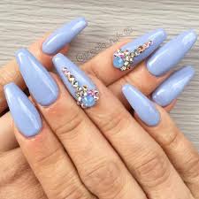 Coffin nails, also known as ballerina nails, are perfect for all nail addicts who prefer good design. Baby Blue Coffin Nails Long Novocom Top