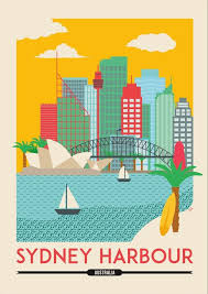 Sydney Print Sydney Skyline Sydney Wall Art Print Etsy Sydney Skyline Travel Posters City Prints