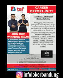 Anugrah bamba casalle adalah perusahaan yang bergerak di bidang market development dan distributor. Lowongan Kerja Pt Toyota Astra Financial Services Terbaru