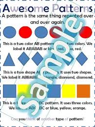 preschool patterns anchor chart