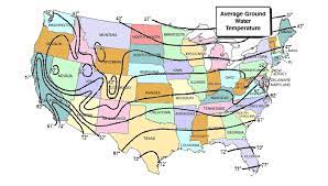Due to the much higher heat capacity of soil relative to air and the thermal insulation provided by vegetation. Usa Ground Water Temperature Map Groundwater Temperature Chart Hotspot Energy Llc