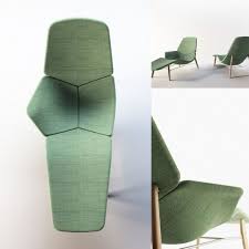 Four Parts Agronomic Green Fabric Shezlong Chair Fabric Lounge Chair Furniture Design Chair Lounge Chair Design
