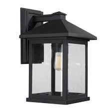 Filament Design Malone 1 Light Black Outdoor Wall Lantern Sconce Cli Jb037692 The Home Depot Black Outdoor Wall Lights Outdoor Sconces Wall Lantern