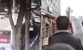 bus full of passengers is swallowed by