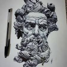 Artist Kleartist Kleber Lima Drawinganatomyandart Artworks Artwork Artist Artists Art Illustration Port Pen Drawing Anatomy Art Poseidon Drawing
