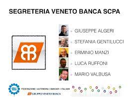 Con provvedimento della banca d'italia del 25 giugno 2017, sono stati nominati commissari liquidatori l'avv. Ii Congresso Eletti I Nuovi Organismi Del Coordinamento Dei Rappresentanti Fabi Del Gruppo Veneto Banca