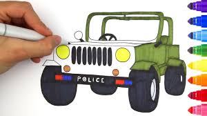 Color online with this game to color vehicles coloring pages and you will be able to share and to create your own gallery online. How To Draw A Police Car For Kids Police Car Coloring Page For Kids Youtube