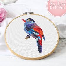 Simple Bird Cross Stitch Pattern Bird Cross Stitch Pattern Modern Xstitch Chart Geometric Etsy In 2020 Stitch Patterns Cross Stitch Bird Bird Embroidery Pattern