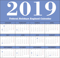England Federal 2019 Holidays Calendar Printable Federal Holiday Calendar Holiday Calendar Calendar 2019 Template