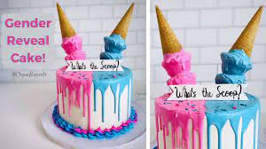 Gender Reveal Cake I Gravity Defying Ice Cream Drip Cake I Baby Shower Cake Youtube Shower Cakes Gender Reveal Cake Drip Cakes