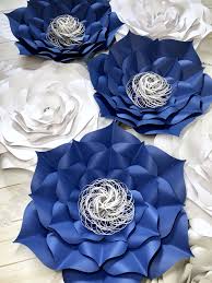 The will make you look splendid and life more exciting, adding extra edge to your lifestyle. Extra Large Paper Flowers Paper Flower Wall Decor Wedding Backdrop Navy Blue White Silv Large Paper Flowers Wall Decor Large Paper Flowers Paper Flower Wall