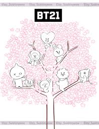 Bt21 Bts Printable Coloring Book Pagesbtscoloring Book Page Etsy Coloring Books Printable Coloring Book Cute Coloring Pages