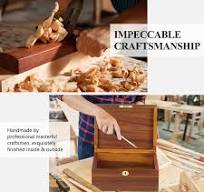Large Wooden Box with Hinged Lid - Solid Acacia Wood Storage ...