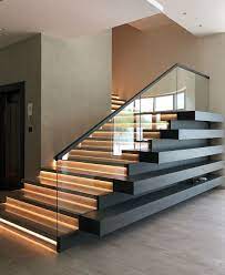Modern loft stairs with office underneath. L U X R E V I V E On Instagram Staircase Lighting What Do You Think About This Design Dip Home Stairs Design Stairway Design Luxurious Staircase