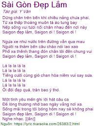 Lời Bai Hat Sai Gon đẹp Lắm Y Van Co Nhạc Nghe Co Karaoke