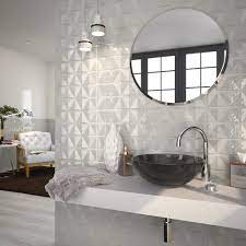 Dune Purity Metallic Tile Part Of The Tile Of Spain Quick Ship Collection Tileofspainusa Com Round Mirror Bathroom Metal Tile Home
