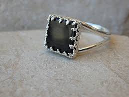 Chimoda mens solitaire silver rings 925 sterling men's jewelry with black onyx stone arrow pattern. Black Square Onyx Ring 925 Sterling Silver Onyx Ring Big Etsy