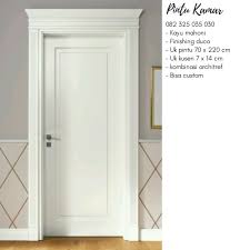 Berikut beberapa model pintu utama rumah minimalis dengan desain daun double kupu tarung dan sliding: Jual Pintu Kayu Modern Warna Putih Kusen Pintu Minimalis Murah Cat Duco Kab Jepara Furniture Qta Tokopedia