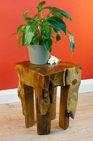 Teak Burlwood Side Table Root Table Side Table Teak Bedside Table