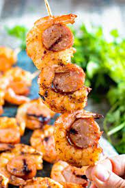 Sausage And Grilled Shrimp Kabobs Recipe Grilled Shrimp Kabobs Grilled Dinner Recipes