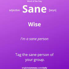 What are sane opposite words in english. Sane Meaning In English And Examples Good Vocabulary Words Learn English Vocabulary English Vocabulary Words