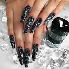See more ideas about pretty acrylic nails, dream nails, cute acrylic nails. 33 Black Glitter Nails Designs That Are More Glam Than Goth Black Nails With Glitter Sparkly Black Nails Black Nails