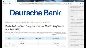 For example, it is one of the ways in which your employer can transfer your salary to you. How To Find Deutsche Bank Trust Company Americas Routing Number Youtube