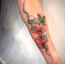 Lily botanical tattoo, digital print. 60 Utterly Beautiful Watercolor Tattoos We Love Tattooblend