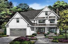 The exterior has a tasteful mix of clapboard and brick. Modern Farmhouse Plans 2 Story 4 Bedroom Home Plans