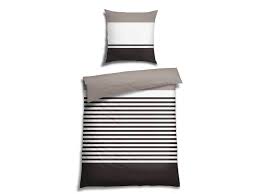 Balette Mako Satin Bettwasche Stripes Grau Reine Baumwolle Mit Reissverschluss Lidl De