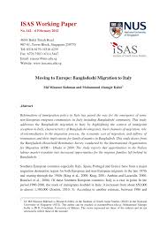 Bangladesh embassy in alexandria report changes. Pdf Moving To Europe Bangladeshi Migration To Italy