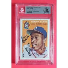 The hank aaron award is given annually to the major league baseball (mlb) players selected as the top hitter in each league, as voted on by baseball fans and members of the media. Hank Aaron Autographed Autographed Cards Signed Hank Aaron Inscripted Autographed Cards