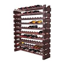 Made in usa of satin anodized aluminum. 120 Bottle Modular Wine Rack Stained
