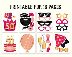 50th Birthday Photo Booth Props Printable 50th Birthday Photo Booth Props Printable Pdf Hot Pink And Etsy Birthday Photo Booths Photo Booth Props Birthday Photo Props