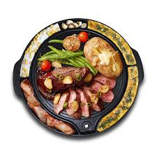 Tomoroo Korean Bbq Grill Pan Non Stick Stovetop Plate With Multiple Food Compartments And Drain Barbeque Gri Korean Bbq Grill Korean Bbq Dinner Preparation